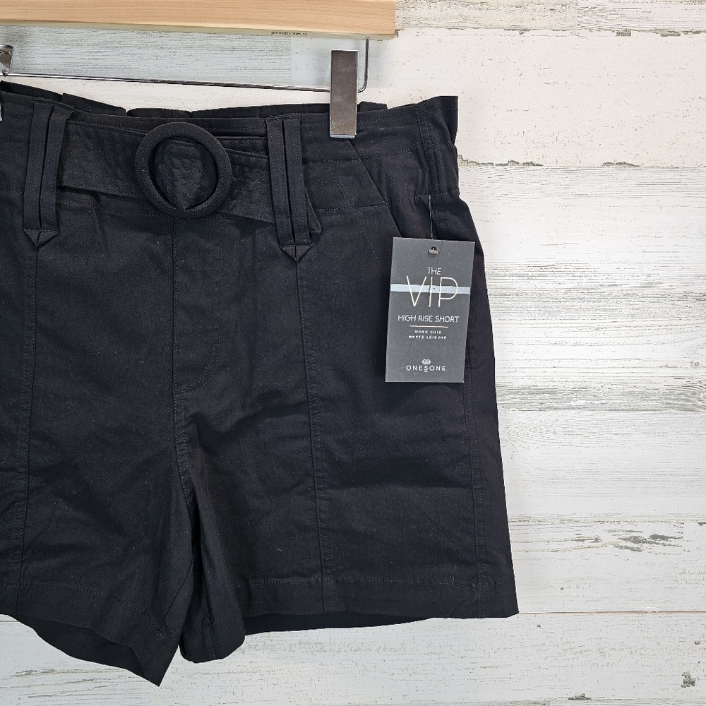 NEW! One 5 One The VIP High Rise Shorts Black Sz XL Stretchy Comfort Nylon - Picture 3 of 14